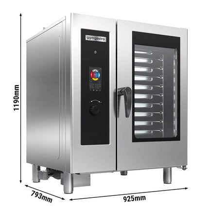 GGM Gastro Commercial Gas Combi Oven – Touch Control – 10 × GN 1/1 – with Automatic Cleaning System, Core Temperature Probe, Boiler, Rack
