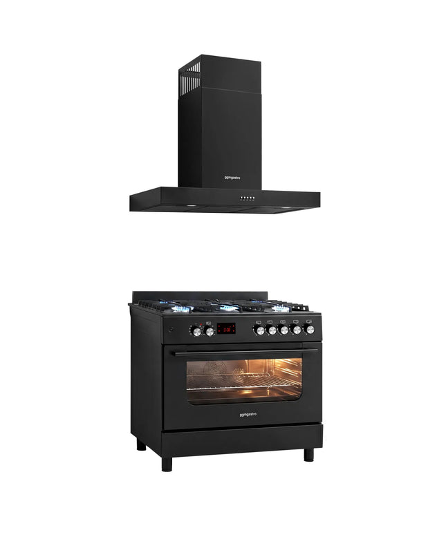 GGM Gastro Commercial Gas Cooker – 5 Burners (13.45 kW) – 900 mm – with Electric Oven (3.23 kW)