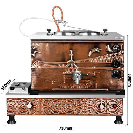 GGM Gastro Commercial Gas & Electric Copper Tea Urn - 770mm - 22 Litres - Istanbul Design