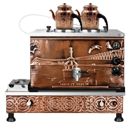 GGM Gastro Commercial Gas & Electric Copper Tea Urn - 770mm - 22 Litres - Istanbul Design