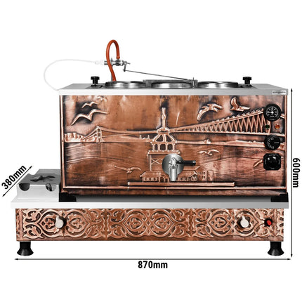 GGM Gastro Commercial Gas & Electric Copper Tea Urn - 870mm - 33 Litres - Istanbul Design