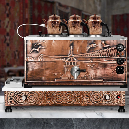 GGM Gastro Commercial Gas & Electric Copper Tea Urn - 870mm - 33 Litres - Istanbul Design