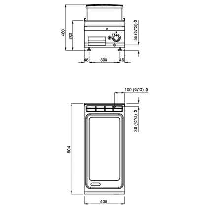 GGM Gastro Commercial Gas Griddle - 10kW - Smooth Plate