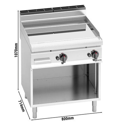 GGM Gastro Commercial Gas Griddle - 13.8kW - Smooth Plate - Cooking area: 795x500mm - on Stand