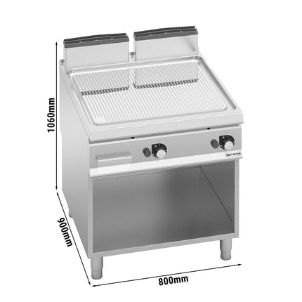 GGM Gastro Commercial Gas Griddle - 14.0kW - Ribbed Plate - on Stand