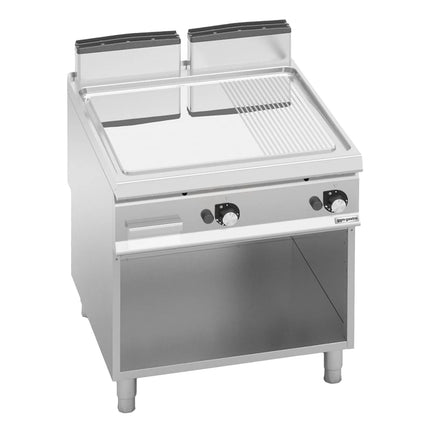 GGM Gastro Commercial Gas Griddle - 20.0kW - Smooth/Ribbed Plate (half & half) - on Stand