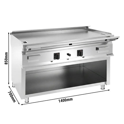 GGM Gastro Commercial Gas Griddle - 24kW - Smooth Plate - Cooking area: 1395x585mm - on Stand