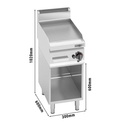 GGM Gastro Commercial Gas Griddle - 4.0kW - Smooth Plate - Cooking area: 296x430mm - on Stand
