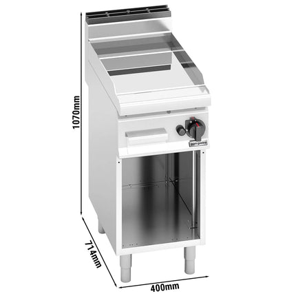 GGM Gastro Commercial Gas Griddle - 6.9kW - Smooth Plate - Cooking area: 395x500mm - on Stand