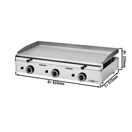 GGM Gastro Commercial Gas Griddle - 8.25kW - Smooth Plate - Cooking area: 783x395mm