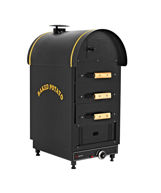 GGM Gastro Commercial Gas Jacket Potato Oven - Manual Controls - 4.9kW - 500x1200x700mm - with 3 drawers