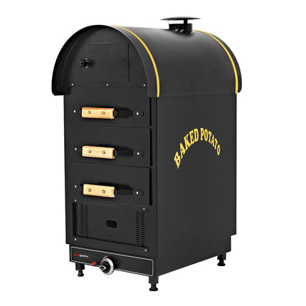 GGM Gastro Commercial Gas Jacket Potato Oven - Manual Controls - 4.9kW - 500x1200x700mm - with 3 drawers
