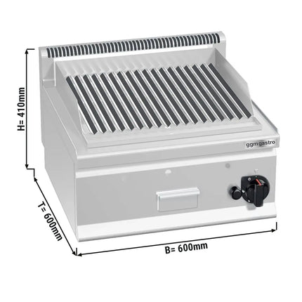 GGM Gastro Commercial Gas Lava Rock Chargrill - 600mm - Countertop - 600mm Deep - 8kW