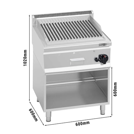 GGM Gastro Commercial Gas Lava Rock Chargrill - 600mm - Freestanding - with Leg Stand - 600mm Deep - 8kW