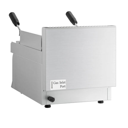 GGM Gastro Commercial Gas Lava Rock Chargrill MARIO 700 - 400mm - Countertop - 700mm Deep - Tilting Grill Grid