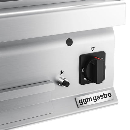 GGM Gastro Commercial Gas Lava Rock Chargrill MARIO 700 - 400mm - Countertop - 700mm Deep - Tilting Grill Grid