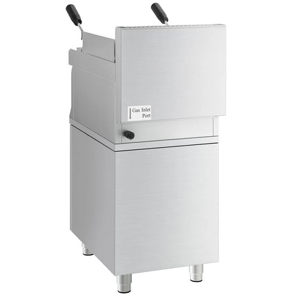 GGM Gastro Commercial Gas Lava Rock Chargrill MARIO 700 - 400mm - Freestanding - with Cabinet Base - Tilting Grill Grid - incl. cabinet base - 1 Door