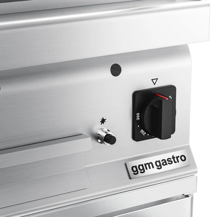 GGM Gastro Commercial Gas Lava Rock Chargrill MARIO 700 - 400mm - Freestanding - with Cabinet Base - Tilting Grill Grid - incl. cabinet base - 1 Door