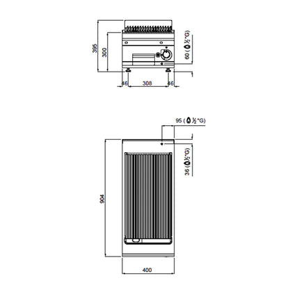 GGM Gastro Commercial Gas Lava Rock Chargrill Paolo 900 Series - 400mm - Countertop - 900mm Deep - 9kW