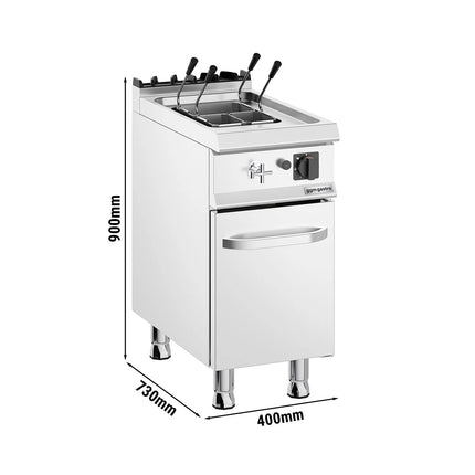 GGM Gastro Commercial Gas Pasta Cooker - Single Tank - Freestanding - 18L - 10.5kW - with Drain Tap - on Cupboard Base - 1-Door