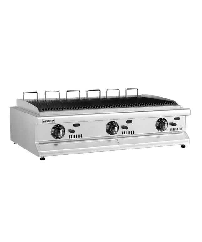 GGM Gastro Commercial Gas Water Grill - 15.6kW - Countertop - Cast-Iron Cooking Grids - 730mm Deep - 6 Grill Grids
