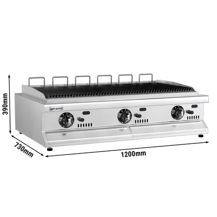 GGM Gastro Commercial Gas Water Grill - 15.6kW - Countertop - Cast-Iron Cooking Grids - 730mm Deep - 6 Grill Grids
