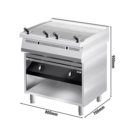 GGM Gastro Commercial Gas Water Grill - 22kW - 800mm - 700mm Deep - Cast-Iron Cooking Grids