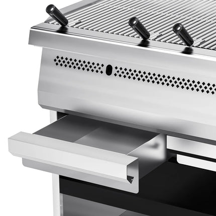 GGM Gastro Commercial Gas Water Grill - 22kW - 800mm - 700mm Deep - Cast-Iron Cooking Grids