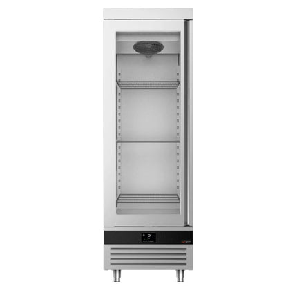GGM Gastro Commercial Glass Door Upright Fridge Stainless steel PREMIUM - 600L - with 1 glass door