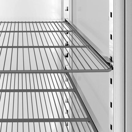 GGM Gastro Commercial Glass Door Upright Fridge Stainless steel PREMIUM PLUS - GN 1/1 - 745L - with 2 glass doors