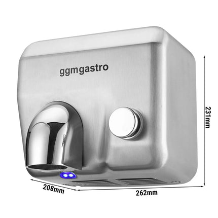 GGM Gastro Commercial Hand Dryer with Push Button - Matte Stainless Steel