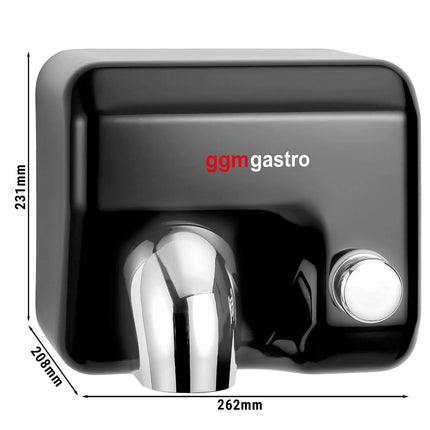 GGM Gastro Commercial Hand Dryer with Push Button - Stainless Steel - Matte Black