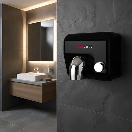 GGM Gastro Commercial Hand Dryer with Push Button - Stainless Steel - Matte Black