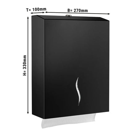 GGM Gastro Commercial Hand Towel Dispenser - holds up to 400 towels - Stainless Steel - Black