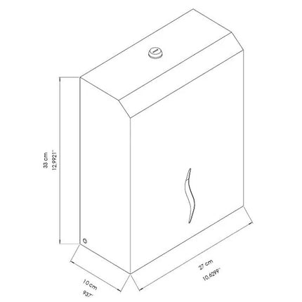 GGM Gastro Commercial Hand Towel Dispenser - holds up to 400 towels - Stainless Steel - Black