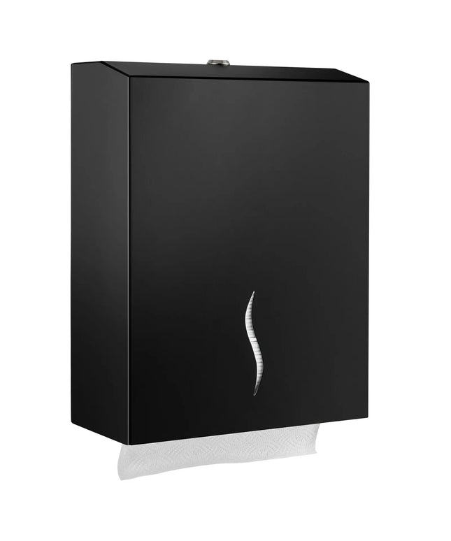 GGM Gastro Commercial Hand Towel Dispenser - holds up to 800 towels - Stainless Steel - Black
