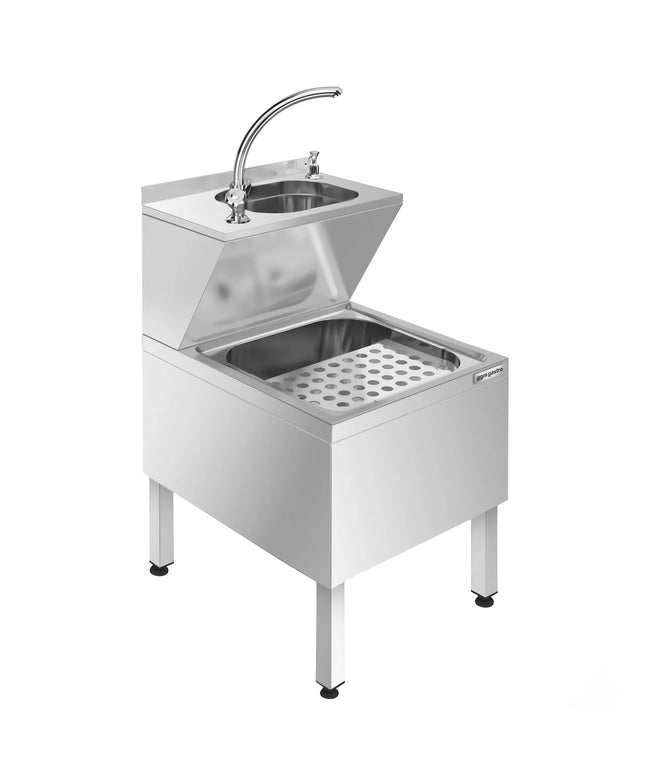 GGM Gastro Commercial Hand wash & mop sink - Stainless steel - with mixer tap (hot & cold) & soap dispenser