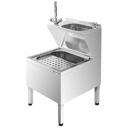 GGM Gastro Commercial Hand wash & mop sink - Stainless steel - with mixer tap (hot & cold) & soap dispenser