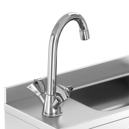GGM Gastro Commercial Hand wash & mop sink - Stainless steel - with mixer tap (hot & cold) & soap dispenser