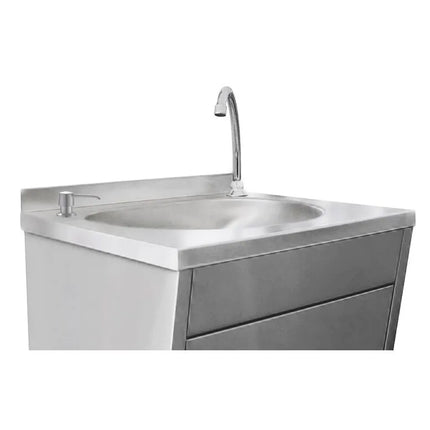 GGM Gastro Commercial Hand Wash Sink - Stainless steel - with foot-operated tap, soap dispenser
