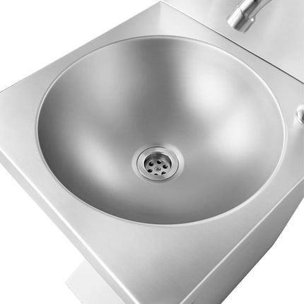 GGM Gastro Commercial Hand Wash Sink - Stainless steel - with foot-operated tap, soap dispenser & paper towel dispenser