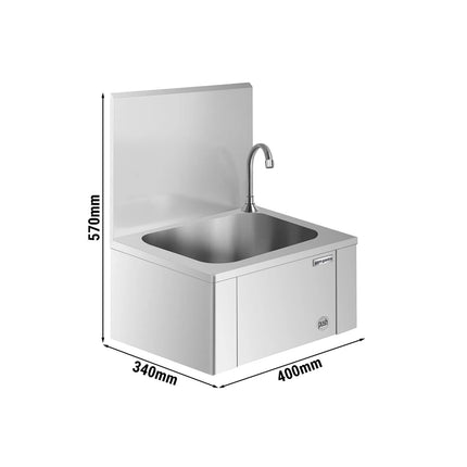 GGM Gastro Commercial Hand Wash Sink - Stainless steel - with knee-operated tap