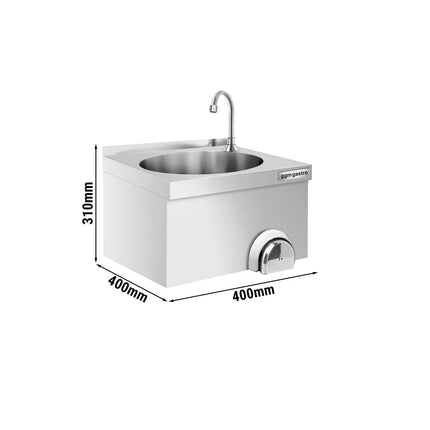 GGM Gastro Commercial Hand Wash Sink - Stainless steel - with knee-operated tap (hot & cold)