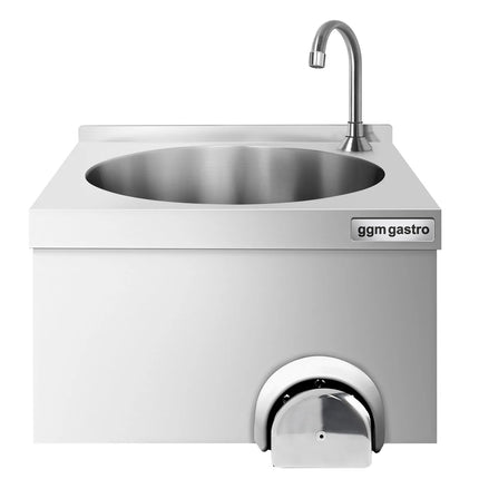GGM Gastro Commercial Hand Wash Sink - Stainless steel - with knee-operated tap (hot & cold)