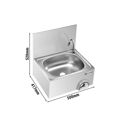 GGM Gastro Commercial Hand Wash Sink - Stainless steel - with knee-operated tap