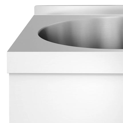 GGM Gastro Commercial Hand Wash Sink - Stainless steel - with knee-operated tap (hot & cold)