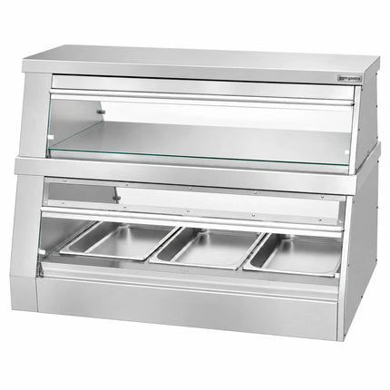 GGM Gastro Commercial Heated Display Cabinet - 1200mm - 3.5kW - with 2 shelves - 3 x GN 1/1