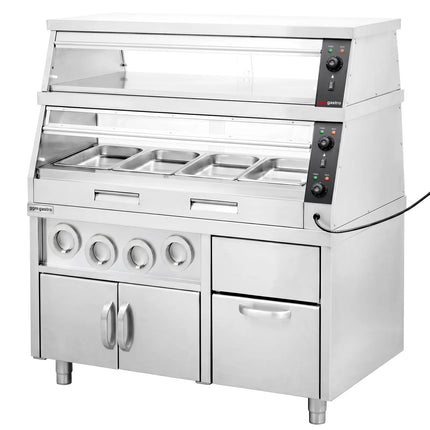 GGM Gastro Commercial Heated Display Cabinet – 1500 mm – for 4 × GN 1/1 – Individually Adjustable – 3.5 kW