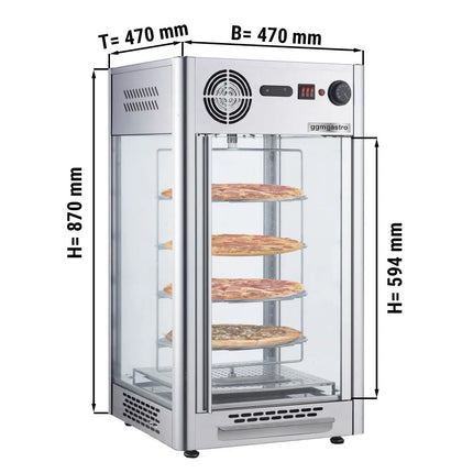 GGM Gastro Commercial Heated Display Cabinet - 470mm - 1.2kW - with 4 shelves