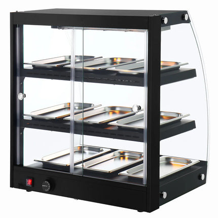 GGM Gastro Commercial Heated Display Cabinet - 648mm - 1.16kW - with 3 shelves - Black